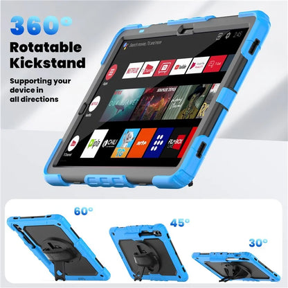 For Samsung Galaxy Tab S9 FE+ SM-X610 SM-X616B Tablet Cover PC+Silicone Case with PET Screen Protector and Kickstand
