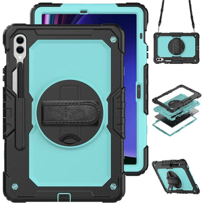 For Samsung Galaxy Tab S9 FE+ SM-X610 SM-X616B Tablet Cover PC+Silicone Case with PET Screen Protector and Kickstand