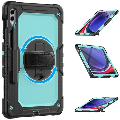 For Samsung Galaxy Tab S9 FE+ SM-X610 SM-X616B Tablet Cover PC+Silicone Case with PET Screen Protector and Kickstand
