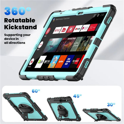 For Samsung Galaxy Tab S9 FE+ SM-X610 SM-X616B Tablet Cover PC+Silicone Case with PET Screen Protector and Kickstand