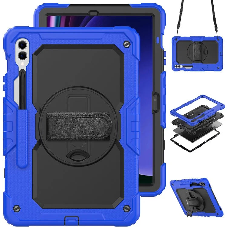 For Samsung Galaxy Tab S9 FE+ SM-X610 SM-X616B Tablet Cover PC+Silicone Case with PET Screen Protector and Kickstand