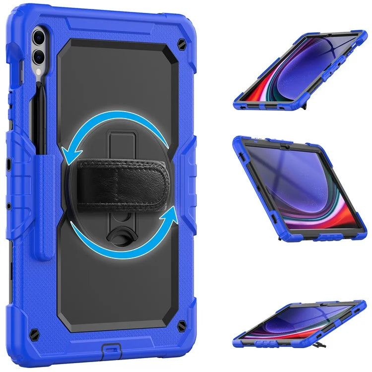 For Samsung Galaxy Tab S9 FE+ SM-X610 SM-X616B Tablet Cover PC+Silicone Case with PET Screen Protector and Kickstand