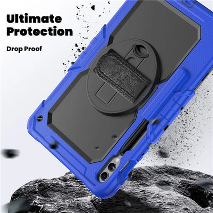For Samsung Galaxy Tab S9 FE+ SM-X610 SM-X616B Tablet Cover PC+Silicone Case with PET Screen Protector and Kickstand