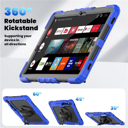 For Samsung Galaxy Tab S9 FE+ SM-X610 SM-X616B Tablet Cover PC+Silicone Case with PET Screen Protector and Kickstand