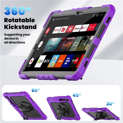 For Samsung Galaxy Tab S9 FE+ SM-X610 SM-X616B Tablet Cover PC+Silicone Case with PET Screen Protector and Kickstand