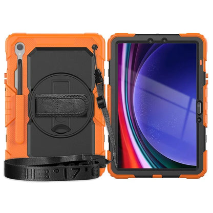 For Samsung Galaxy Tab S9 FE SM-X510 SM-X516B PC+Silicone Cover  Kickstand Tablet Case with PET Screen Protector and Hand Strap