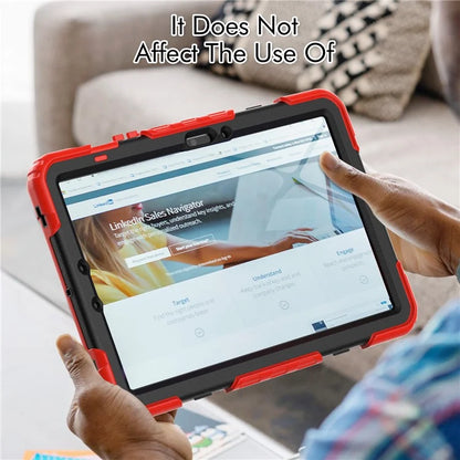 For Samsung Galaxy Tab S9 FE SM-X510 SM-X516B PC+Silicone Cover  Kickstand Tablet Case with PET Screen Protector and Hand Strap