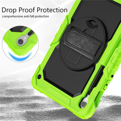 For Samsung Galaxy Tab S9 FE SM-X510 SM-X516B PC+Silicone Cover  Kickstand Tablet Case with PET Screen Protector and Hand Strap