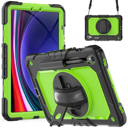 For Samsung Galaxy Tab S9 FE SM-X510 SM-X516B PC+Silicone Cover  Kickstand Tablet Case with PET Screen Protector and Hand Strap