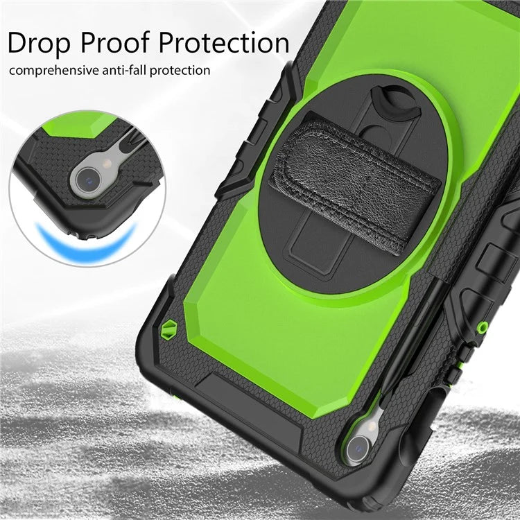 For Samsung Galaxy Tab S9 FE SM-X510 SM-X516B PC+Silicone Cover  Kickstand Tablet Case with PET Screen Protector and Hand Strap