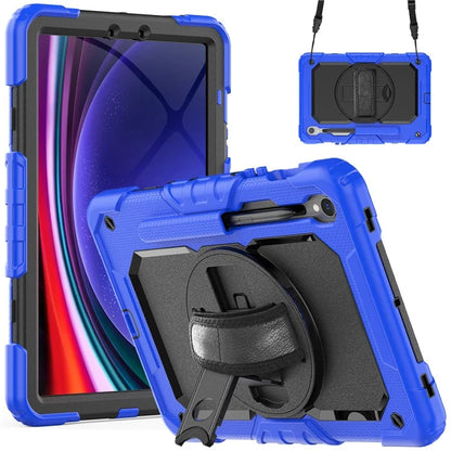 For Samsung Galaxy Tab S9 FE SM-X510 SM-X516B PC+Silicone Cover  Kickstand Tablet Case with PET Screen Protector and Hand Strap
