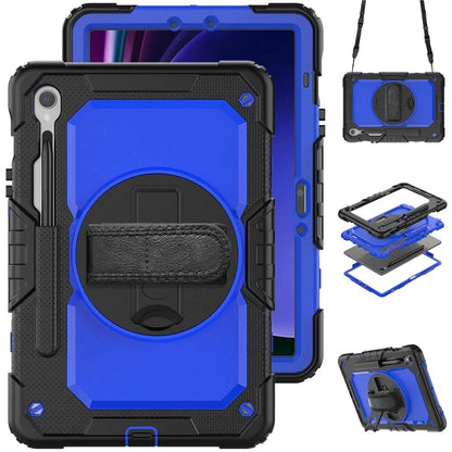 For Samsung Galaxy Tab S9 FE SM-X510 SM-X516B PC+Silicone Cover  Kickstand Tablet Case with PET Screen Protector and Hand Strap