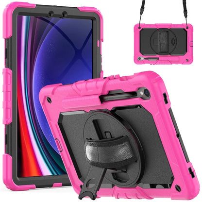 For Samsung Galaxy Tab S9 FE SM-X510 SM-X516B PC+Silicone Cover  Kickstand Tablet Case with PET Screen Protector and Hand Strap