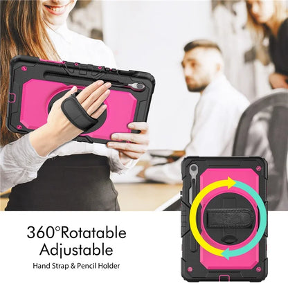 For Samsung Galaxy Tab S9 FE SM-X510 SM-X516B PC+Silicone Cover  Kickstand Tablet Case with PET Screen Protector and Hand Strap