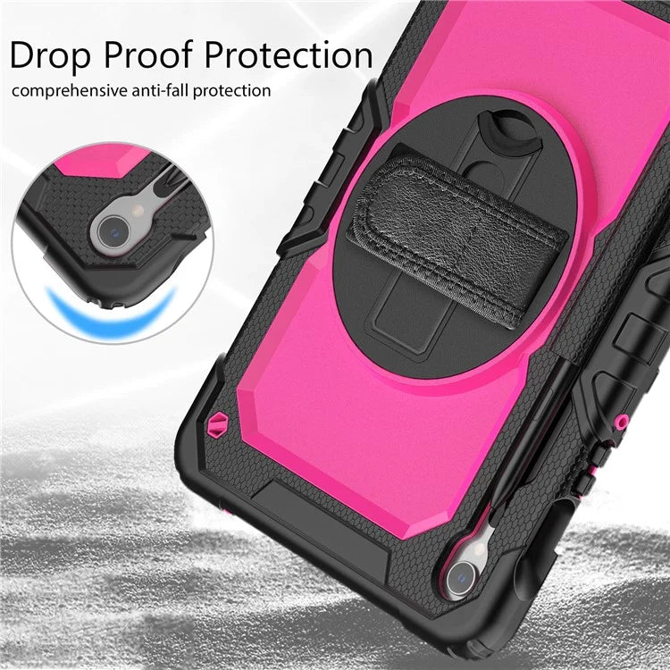 For Samsung Galaxy Tab S9 FE SM-X510 SM-X516B PC+Silicone Cover  Kickstand Tablet Case with PET Screen Protector and Hand Strap