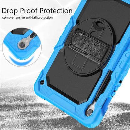 For Samsung Galaxy Tab S9 FE SM-X510 SM-X516B PC+Silicone Cover  Kickstand Tablet Case with PET Screen Protector and Hand Strap