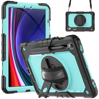 For Samsung Galaxy Tab S9 FE SM-X510 SM-X516B PC+Silicone Cover  Kickstand Tablet Case with PET Screen Protector and Hand Strap