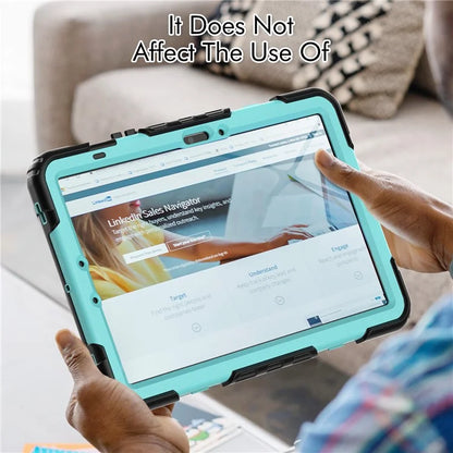 For Samsung Galaxy Tab S9 FE SM-X510 SM-X516B PC+Silicone Cover  Kickstand Tablet Case with PET Screen Protector and Hand Strap