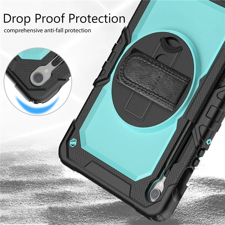 For Samsung Galaxy Tab S9 FE SM-X510 SM-X516B PC+Silicone Cover  Kickstand Tablet Case with PET Screen Protector and Hand Strap