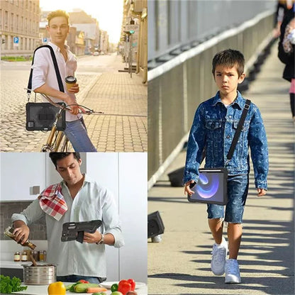 For Xiaomi Pad 6 / Pad 6 Pro Kickstand Cover Shock Absorbent Silicone+PC Tablet Case with Shoulder Strap