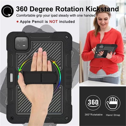 For Xiaomi Pad 6 / Pad 6 Pro Kickstand Cover Shock Absorbent Silicone+PC Tablet Case with Shoulder Strap