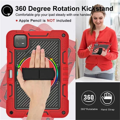 For Xiaomi Pad 6 / Pad 6 Pro Kickstand Cover Shock Absorbent Silicone+PC Tablet Case with Shoulder Strap