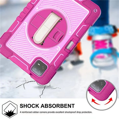 For Xiaomi Pad 6 / Pad 6 Pro Kickstand Cover Shock Absorbent Silicone+PC Tablet Case with Shoulder Strap