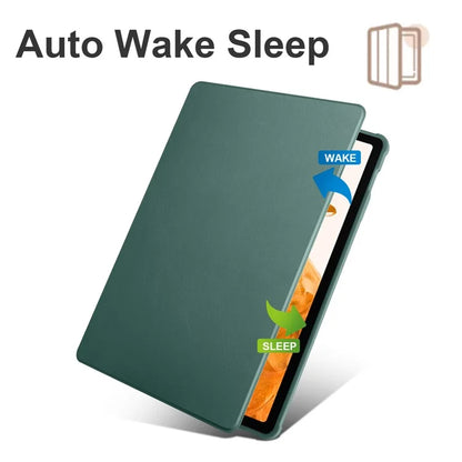 For Samsung Galaxy Tab S9+ PU Leather Acrylic Tablet Case 360-Degree Rotating Stand Anti-scratch Cover