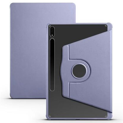 For Samsung Galaxy Tab S9+ PU Leather Acrylic Tablet Case 360-Degree Rotating Stand Anti-scratch Cover