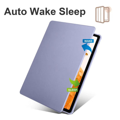 For Samsung Galaxy Tab S9+ PU Leather Acrylic Tablet Case 360-Degree Rotating Stand Anti-scratch Cover