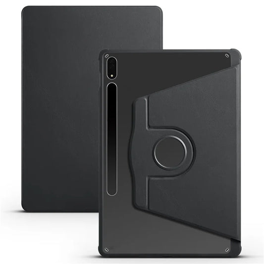 For Samsung Galaxy Tab S8+ PU Leather+Acrylic Tablet Cover Rotary Kickstand Case