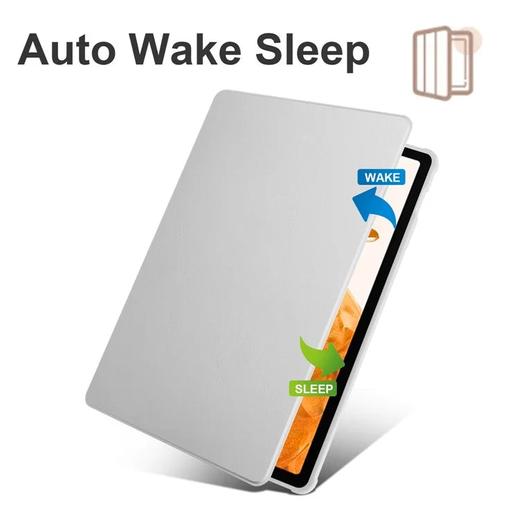 For Samsung Galaxy Tab S8+ PU Leather+Acrylic Tablet Cover Rotary Kickstand Case