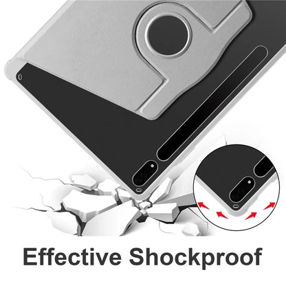 For Samsung Galaxy Tab S8+ PU Leather+Acrylic Tablet Cover Rotary Kickstand Case