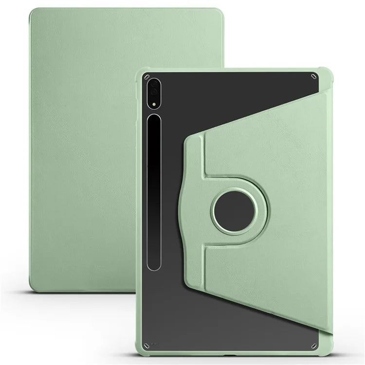 For Samsung Galaxy Tab S8+ PU Leather+Acrylic Tablet Cover Rotary Kickstand Case