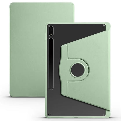 For Samsung Galaxy Tab S8+ PU Leather+Acrylic Tablet Cover Rotary Kickstand Case