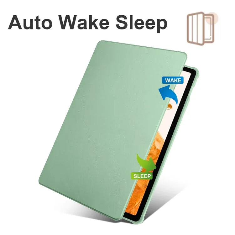 For Samsung Galaxy Tab S8+ PU Leather+Acrylic Tablet Cover Rotary Kickstand Case