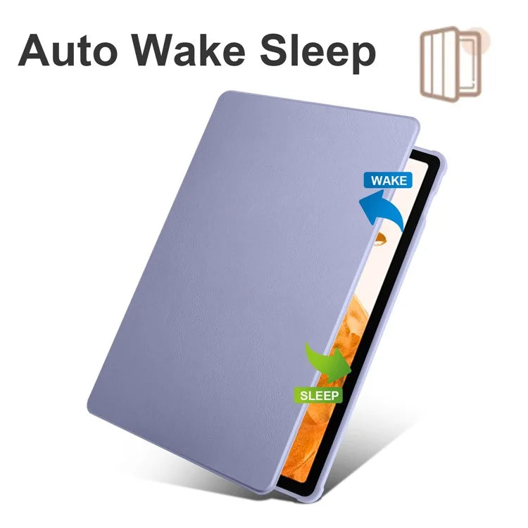 For Samsung Galaxy Tab S8+ PU Leather+Acrylic Tablet Cover Rotary Kickstand Case