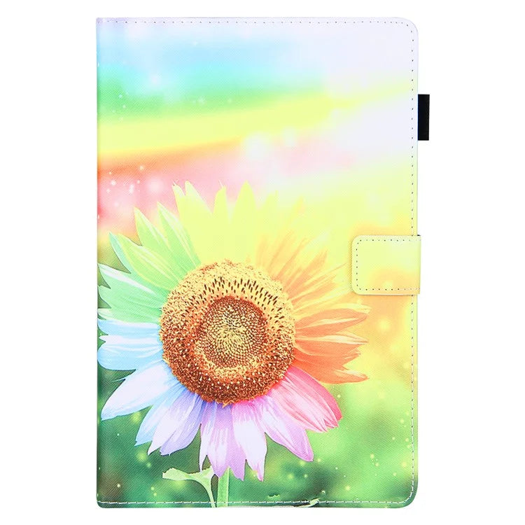 For Samsung Galaxy Tab A9+ X210 / 215 / X216B Folding Stand Cover Leather Pattern Smart Tablet Case
