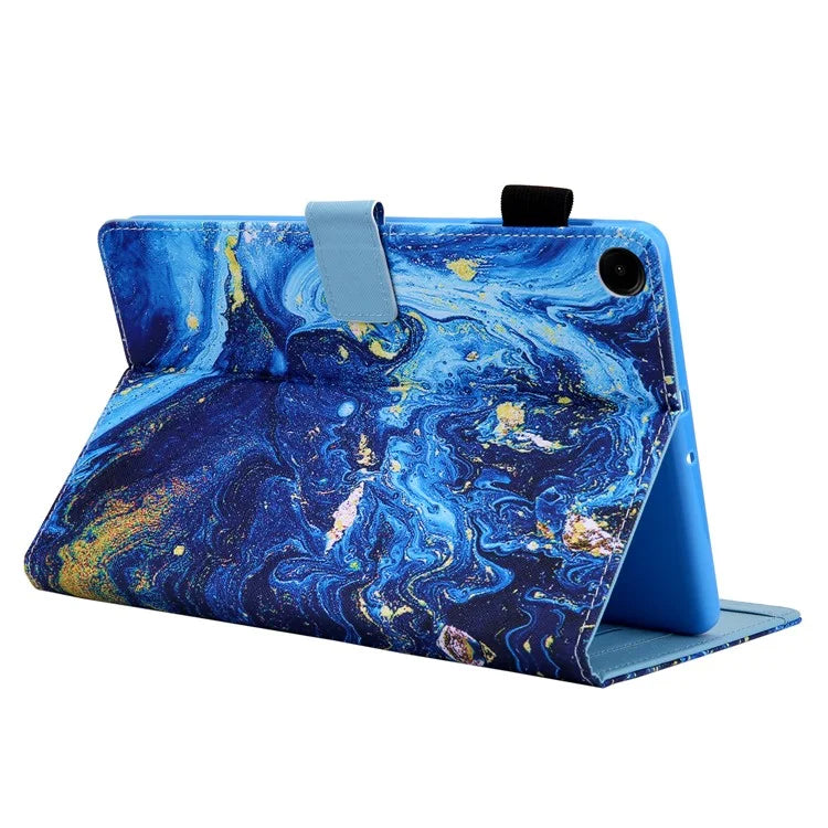 For Samsung Galaxy Tab A9+ X210 / 215 / X216B Folding Stand Cover Leather Pattern Smart Tablet Case