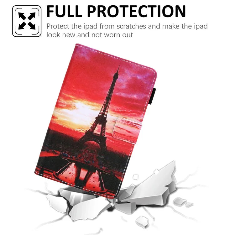 For Samsung Galaxy Tab A9+ X210 / 215 / X216B Folding Stand Cover Leather Pattern Smart Tablet Case