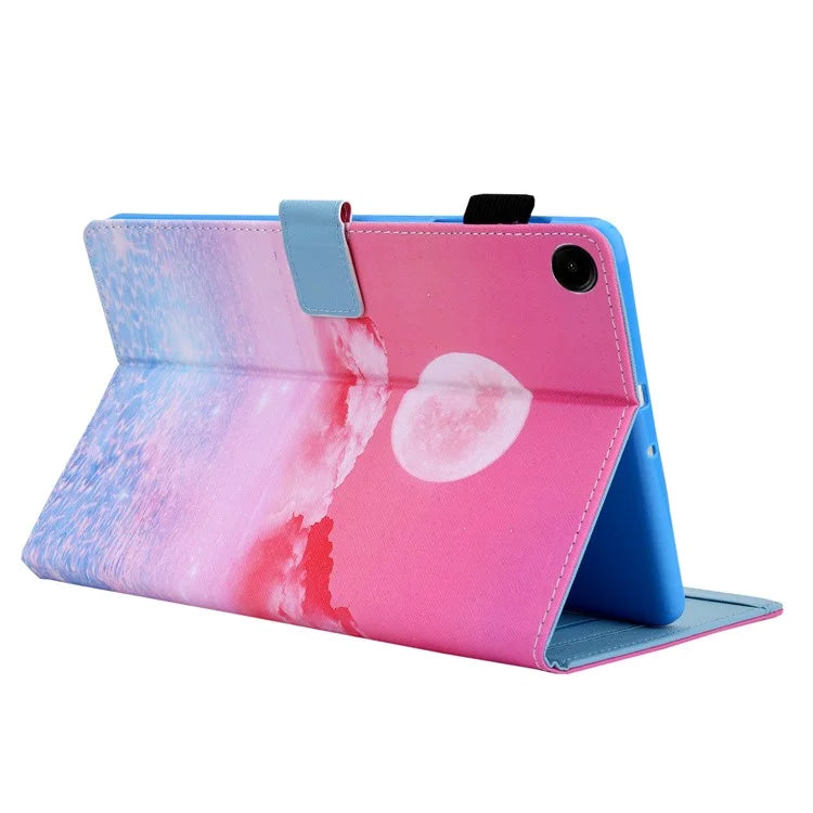 For Samsung Galaxy Tab A9+ X210 / 215 / X216B Folding Stand Cover Leather Pattern Smart Tablet Case