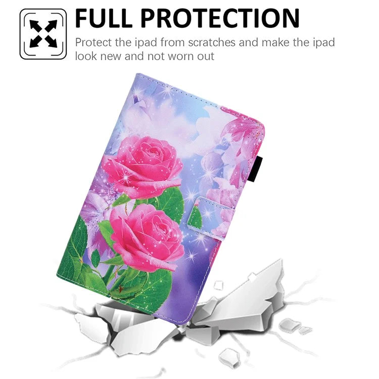 For Samsung Galaxy Tab A9+ X210 / 215 / X216B Folding Stand Cover Leather Pattern Smart Tablet Case