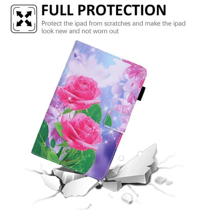 For Samsung Galaxy Tab A9+ X210 / 215 / X216B Folding Stand Cover Leather Pattern Smart Tablet Case