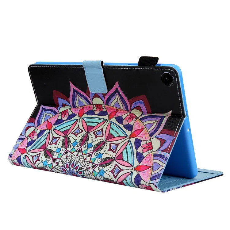 For Samsung Galaxy Tab A9+ X210 / 215 / X216B Folding Stand Cover Leather Pattern Smart Tablet Case