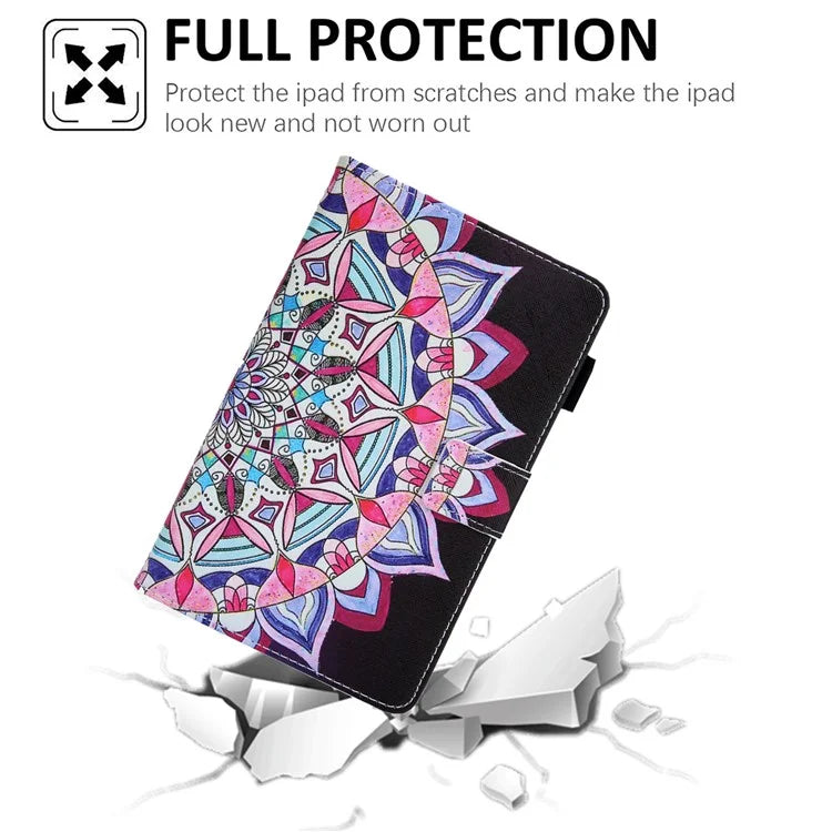For Samsung Galaxy Tab A9 X110 / X115 Leather Case Auto Wake / Sleep Pattern Tablet Cover