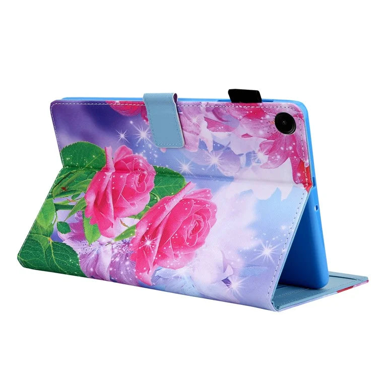 For Samsung Galaxy Tab A9 X110 / X115 Leather Case Auto Wake / Sleep Pattern Tablet Cover