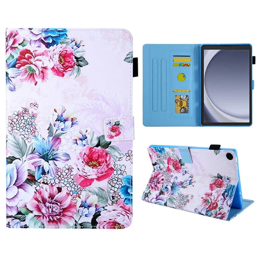 For Samsung Galaxy Tab A9 X110 / X115 Leather Folio Case Auto Sleep / Wake Pattern Sleeve Cover