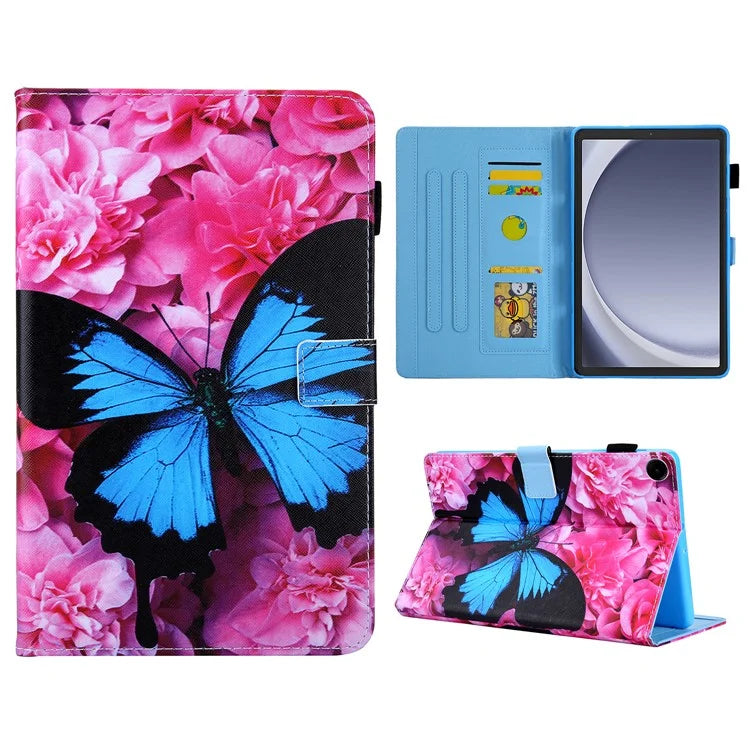 For Samsung Galaxy Tab A9 X110 / X115 Leather Folio Case Auto Sleep / Wake Pattern Sleeve Cover