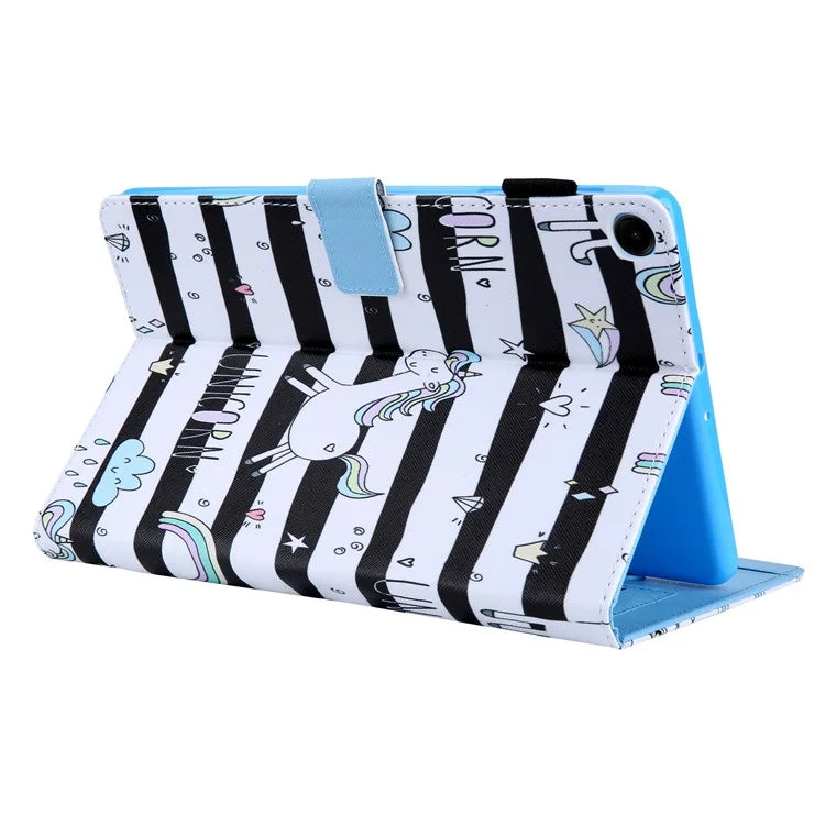 For Samsung Galaxy Tab A9 X110 / X115 Leather Folio Case Auto Sleep / Wake Pattern Sleeve Cover