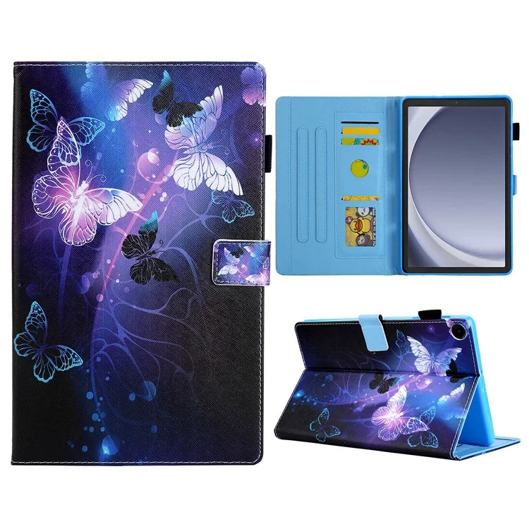 For Samsung Galaxy Tab A9 X110 / X115 Leather Folio Case Auto Sleep / Wake Pattern Sleeve Cover